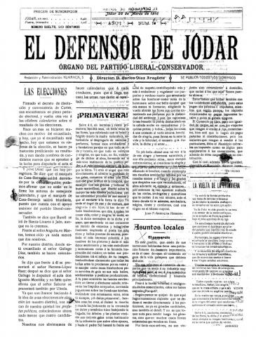 PERI�DICO "EL DEFENSOR DE J�DAR" - . 