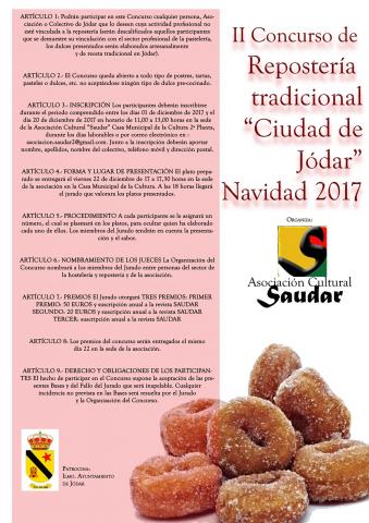 CONVOCATORIA II CONCURSO DE REPOSTERA TRADICIONAL "CIUDAD DE JDAR" - . 